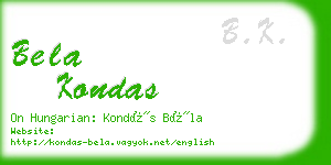 bela kondas business card